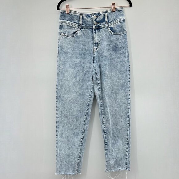 So Vintage Y2K Style Stretch Mom High Rise Acid Wash Jeans Size 7 Juniors - Picture 1 of 5